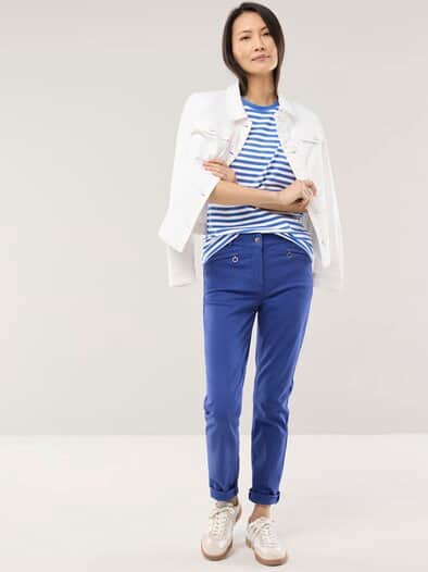 Baumwoll Ringelshirt Tintenblau