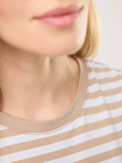 Baumwoll Ringelshirt Sand