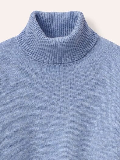 Cashmere Pullover mit Rollkragen Skyblue Melange