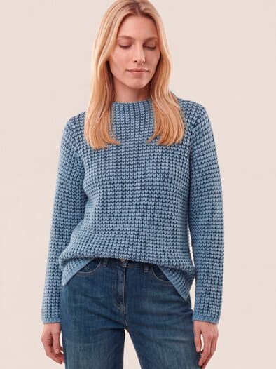 Pullover in Grobstrickoptik Smokey Blue