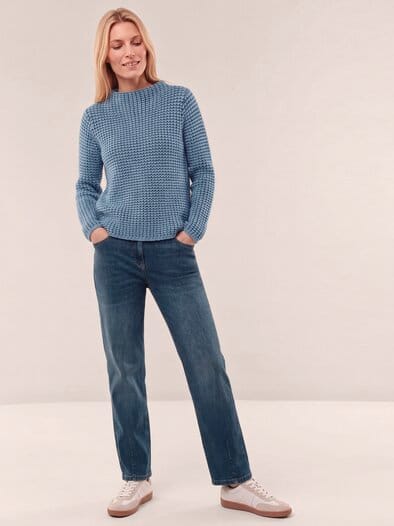 Pullover in Grobstrickoptik Smokey Blue