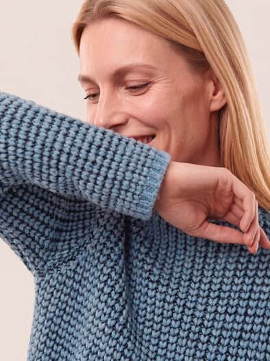 Pullover in Grobstrickoptik Smokey Blue