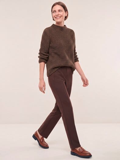 Pullover in Grobstrickoptik Kastanie