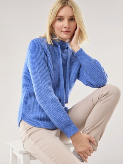 Kuschelgarn-Pullover Jeansblau