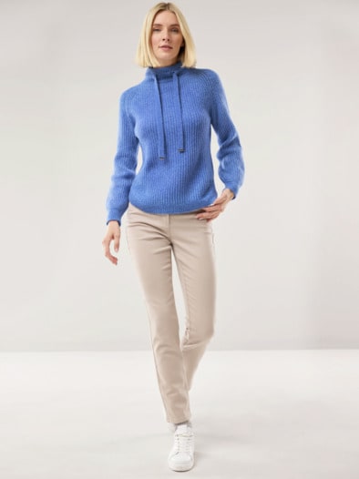 Kuschelgarn-Pullover Jeansblau