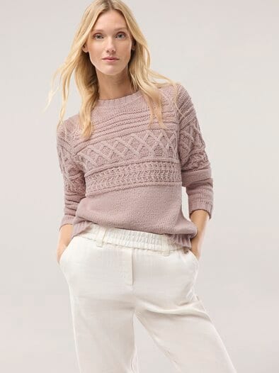 Pullover aus softem Bändchengarn Altrosa