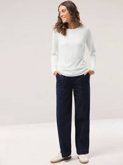 Baumwollshirt aus Flammengarn Offwhite