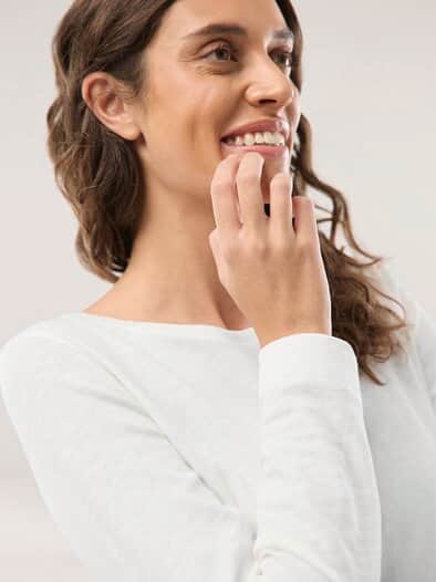 Baumwollshirt aus Flammengarn Offwhite