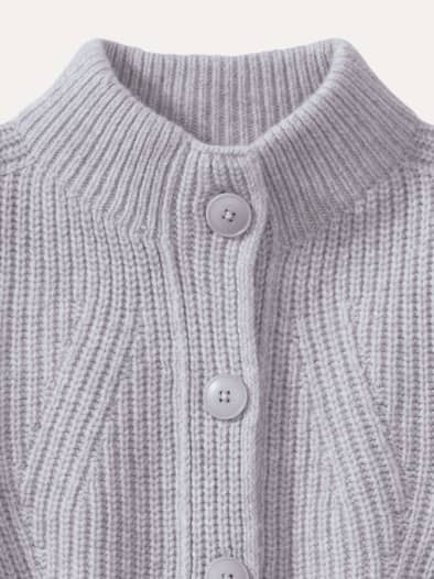 Cashmino Strickjacke Nahtlos Silbergrau Mel.