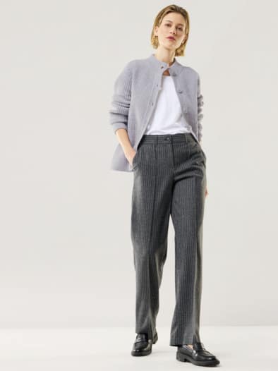 Cashmino Strickjacke Nahtlos Silbergrau Mel.