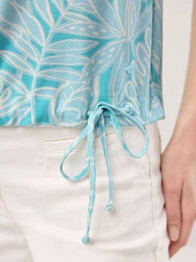 Blousonshirt Tropenwald Wasserblau