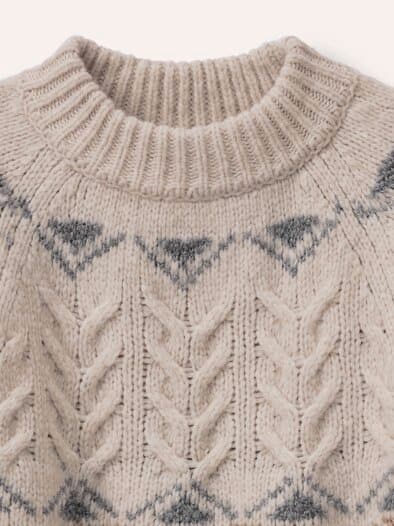Norweger Pullover in softem Garn Multicolor Creme
