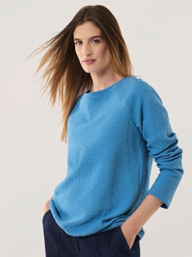 Sweatshirt mit Struktur Jeansblau