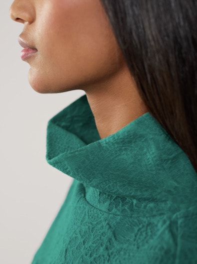 Reliefjacquard Sweatshirt Flaschengrün