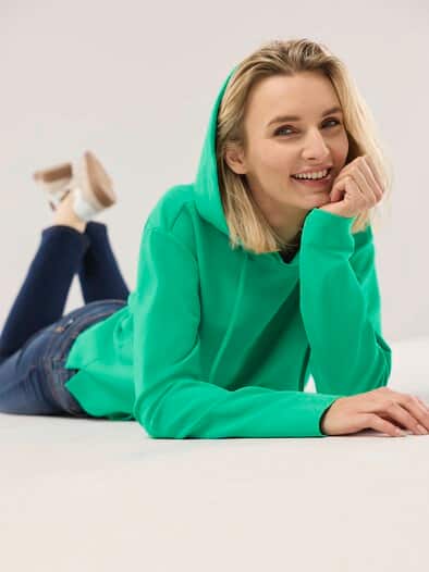 Sweatshirt mit Kapuze Kleegrün