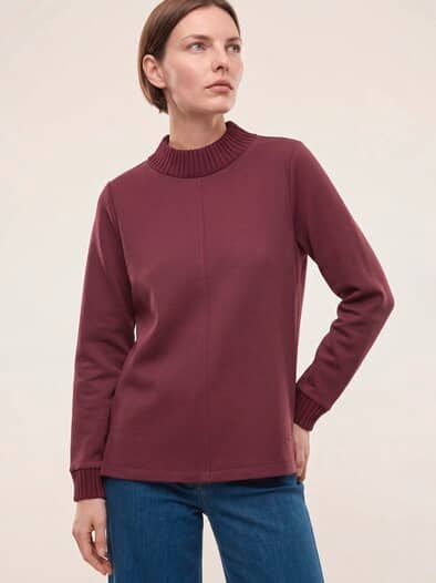 Sweatshirt mit Strick Merlot