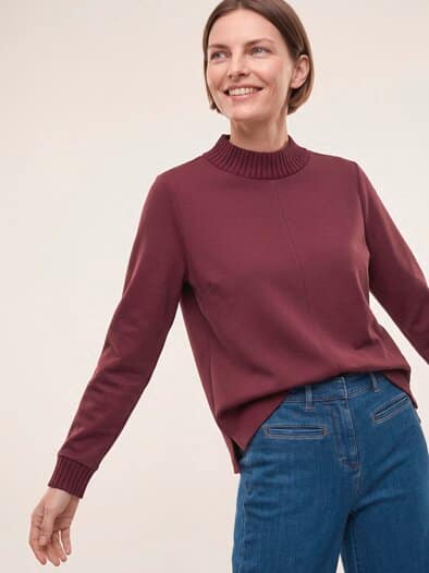 Sweatshirt mit Strick Merlot