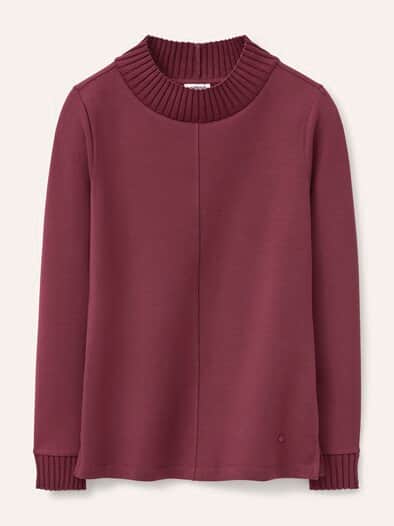 Sweatshirt mit Strick Merlot