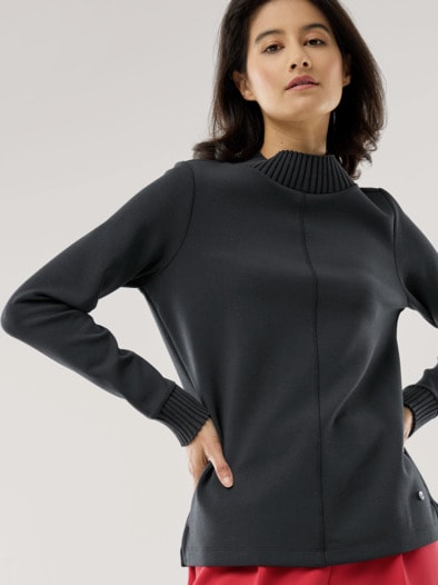 Sweatshirt mit Strick Schwarz