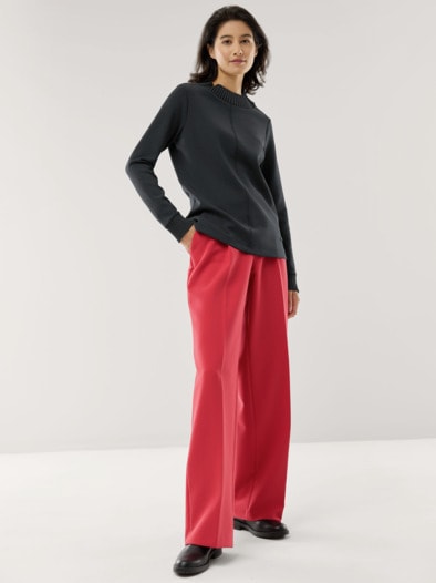 Sweatshirt mit Strick Schwarz