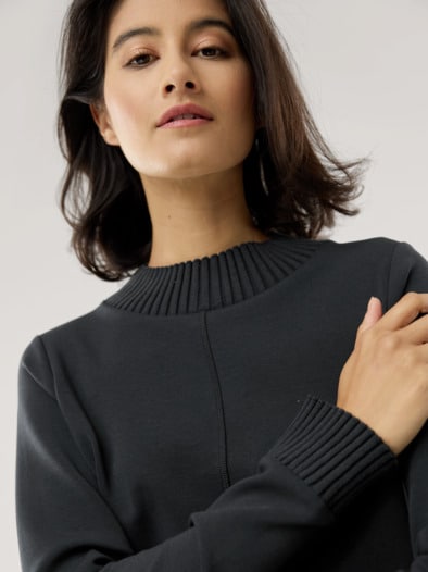 Sweatshirt mit Strick Schwarz