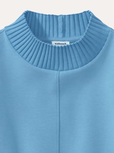 Sweatshirt mit Strick Ozeanblau