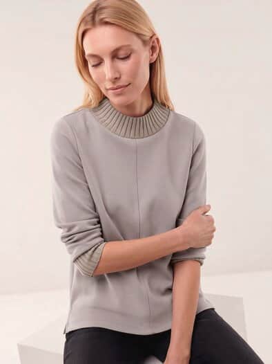 Sweatshirt mit Strick Kiesel