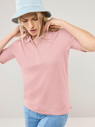 Pimacotton Basic Polo  Halbarm Altrosa