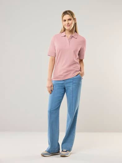 Pimacotton Basic Polo  Halbarm Altrosa
