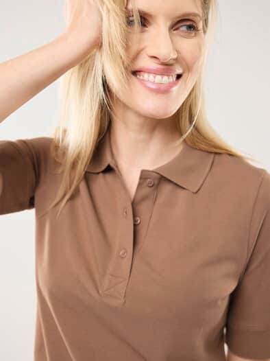 Pimacotton Basic Polo  Halbarm Praline