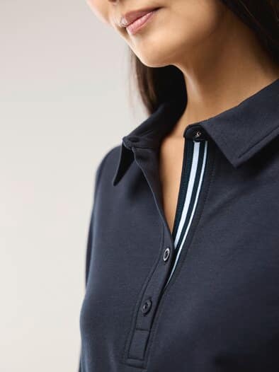 Poloshirt Kontrastdetail Nachtblau
