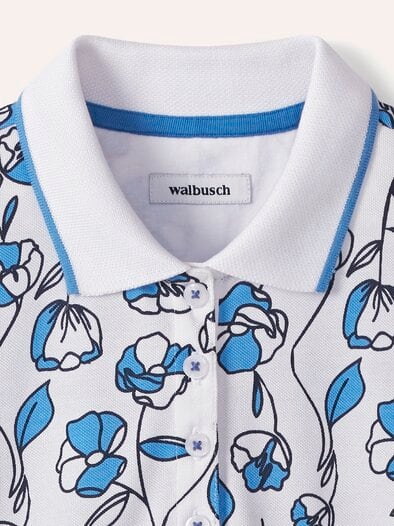 Extraglatt Polo Blume Meerblau