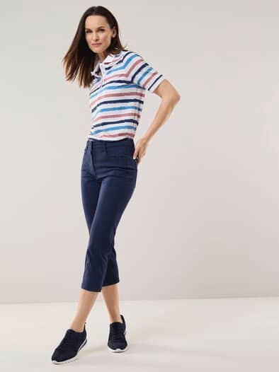 Poloshirt Frischekick Weiß gestreift