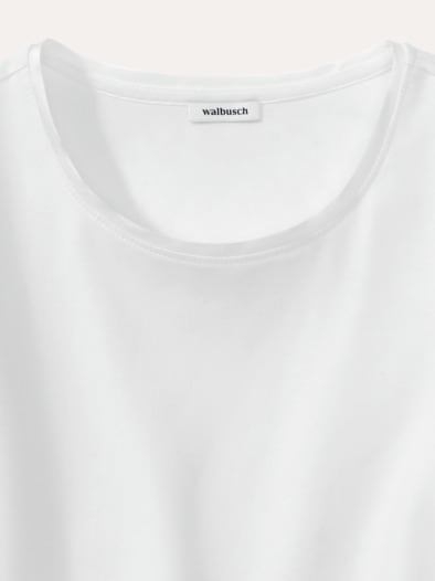 Baumwollshirt Satindetail Offwhite