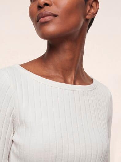 Shirt mit Rippenstruktur LA Offwhite