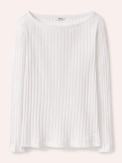 Shirt mit Rippenstruktur LA Offwhite