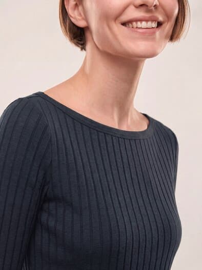 Shirt mit Rippenstruktur LA Schwarz