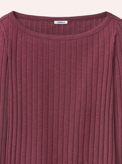 Shirt mit Rippenstruktur LA Merlot