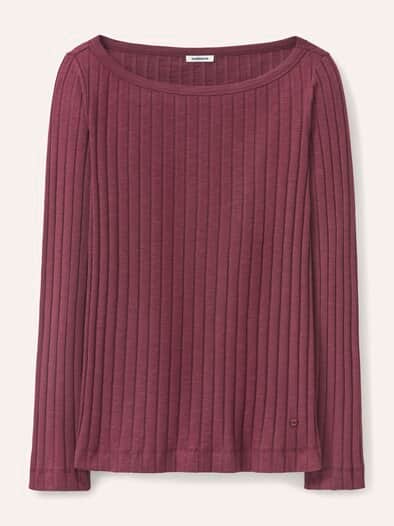 Shirt mit Rippenstruktur LA Merlot
