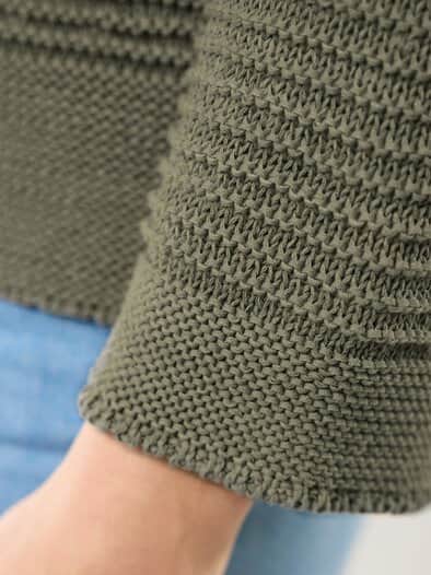 Pullover aus Bändchengarn Khaki
