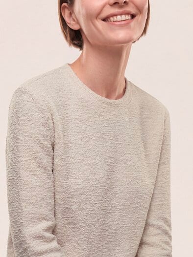 Shirt in Boucleoptik Offwhite
