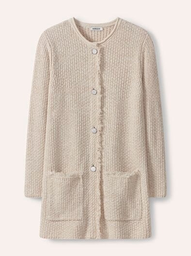 Fancy Longstrickjacke Creme/Offwhite