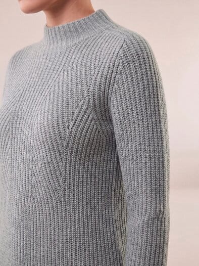 Cashmino Pullover Nahtlos Silbergrau Melange