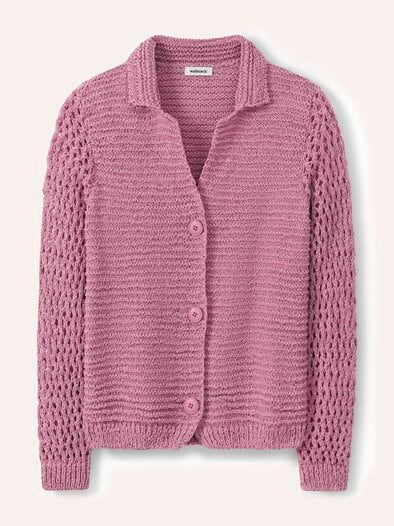 Strickjacke mit Leinen Nelke