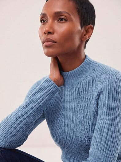 Cashmino Pullover Nahtlos Smokey Blue