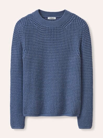 Baumwollpullover in Waffelstruktur Smokey Blue