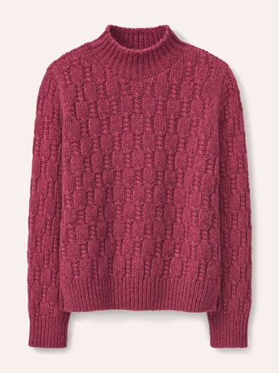 Pullover mit Zopfmuster Hellchianti