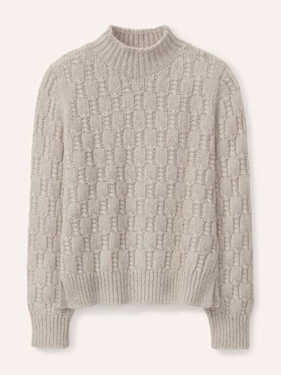 Pullover mit Zopfmuster Kitt