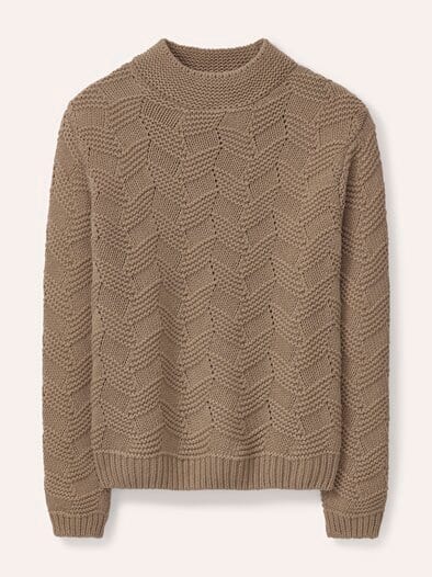 Weicher Strukturpullover Praline