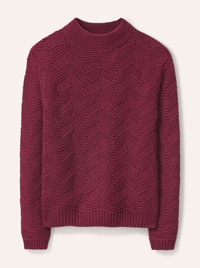 Weicher Strukturpullover Merlot